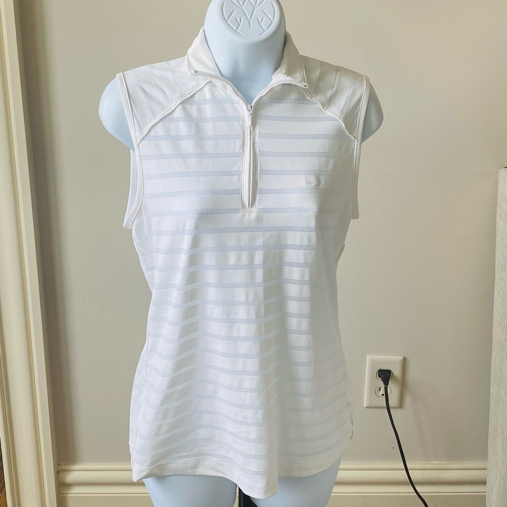 Dockers Golf White Sleeveless Polo Tank Top